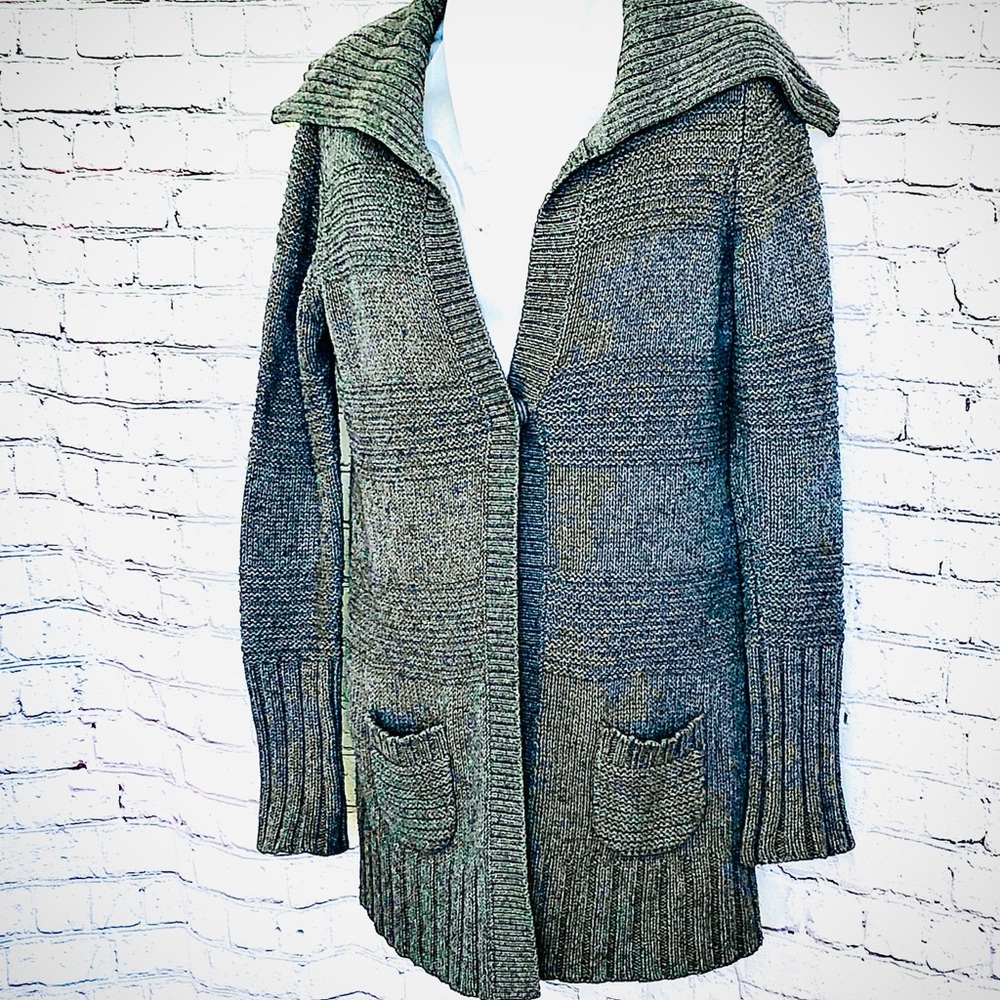 Wool American Eagle Outfitters Collared V-neck Textured Sweater ECU